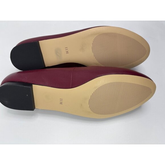 Talbots Ryan Quilted Leather Loafer Flat Shoe Burgundy Wine Red Size 11 - Picture 6 of 7